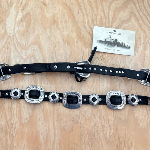 Campomaggi Studded Leather Belt in Nero - Picture 3 of 4